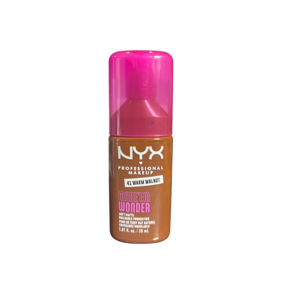 NYX Make'em Wonder Soft Matte Buildable Foundation 41 Warm Walnut 1.01oz 30ml